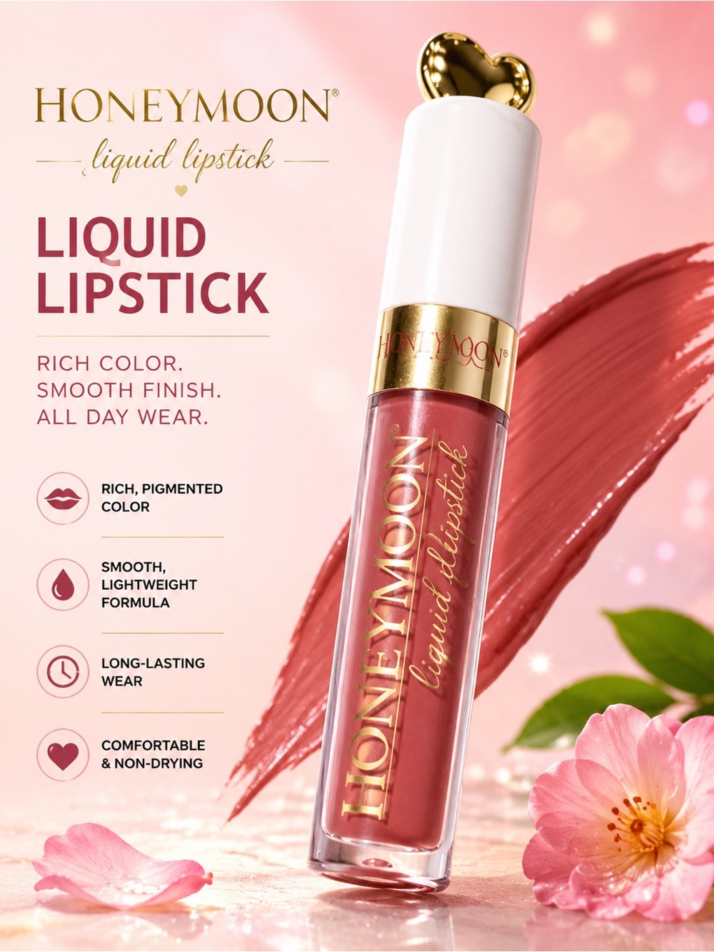 Liquid Lipstick — Warm Rose Brown Shade